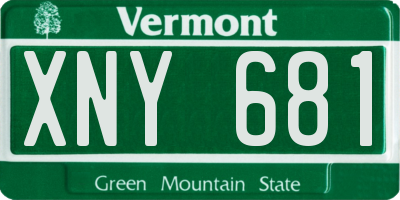 VT license plate XNY681