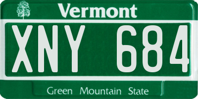 VT license plate XNY684