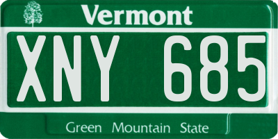 VT license plate XNY685