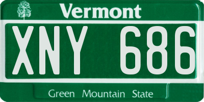 VT license plate XNY686