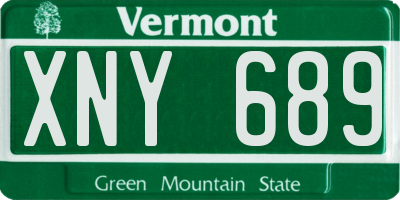 VT license plate XNY689