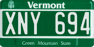 VT license plate XNY694