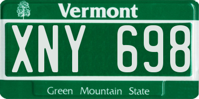 VT license plate XNY698