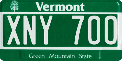 VT license plate XNY700