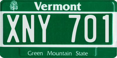 VT license plate XNY701