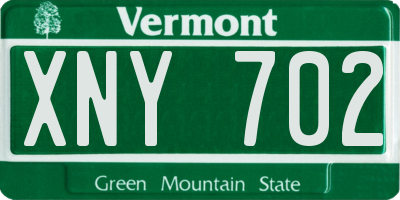 VT license plate XNY702