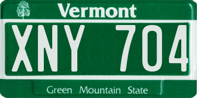VT license plate XNY704