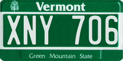 VT license plate XNY706