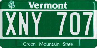 VT license plate XNY707