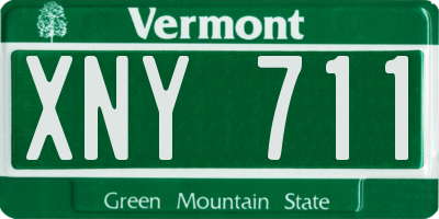 VT license plate XNY711