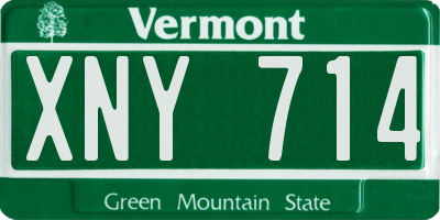 VT license plate XNY714