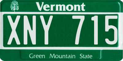 VT license plate XNY715