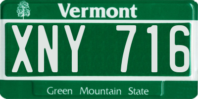 VT license plate XNY716