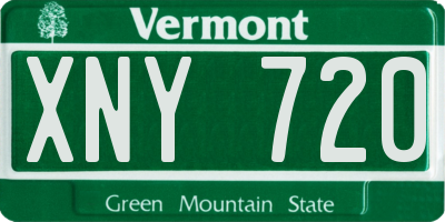 VT license plate XNY720