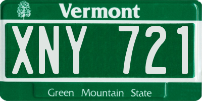 VT license plate XNY721