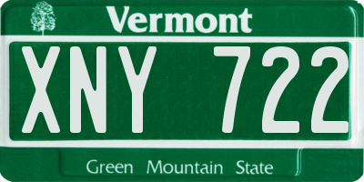 VT license plate XNY722