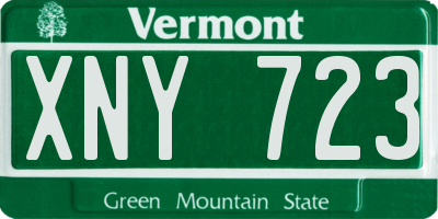 VT license plate XNY723