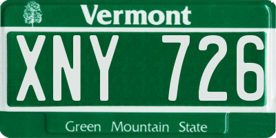 VT license plate XNY726