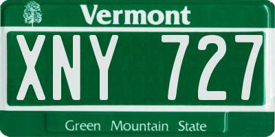 VT license plate XNY727
