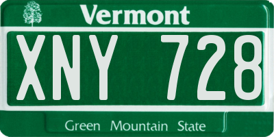 VT license plate XNY728