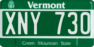 VT license plate XNY730