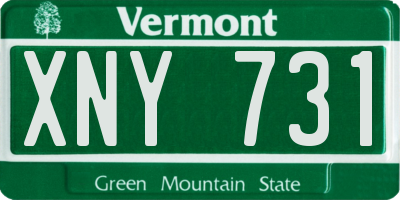 VT license plate XNY731