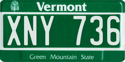 VT license plate XNY736