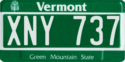 VT license plate XNY737