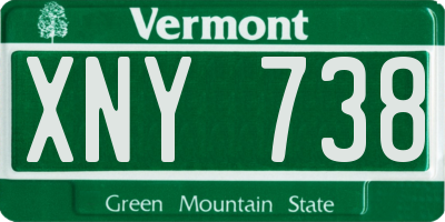 VT license plate XNY738