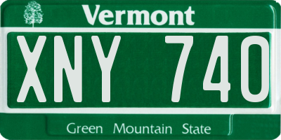 VT license plate XNY740