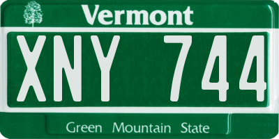 VT license plate XNY744