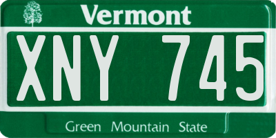 VT license plate XNY745