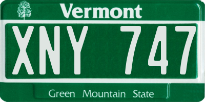 VT license plate XNY747