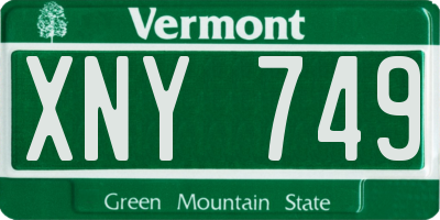 VT license plate XNY749