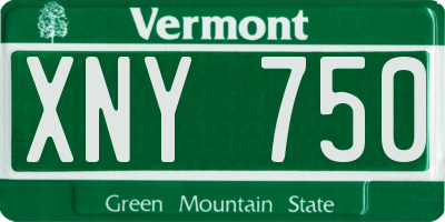 VT license plate XNY750
