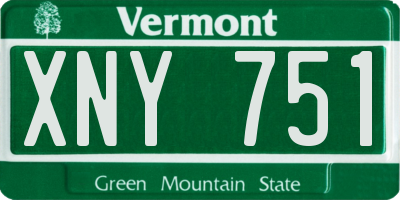 VT license plate XNY751