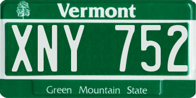 VT license plate XNY752