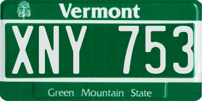 VT license plate XNY753