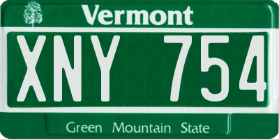 VT license plate XNY754