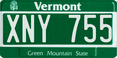VT license plate XNY755