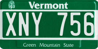 VT license plate XNY756