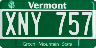 VT license plate XNY757