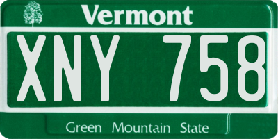 VT license plate XNY758