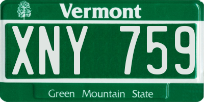 VT license plate XNY759