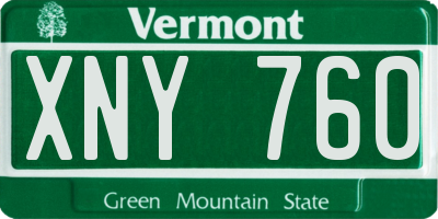 VT license plate XNY760