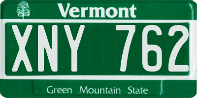 VT license plate XNY762
