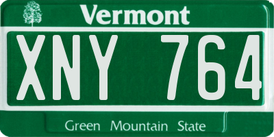 VT license plate XNY764