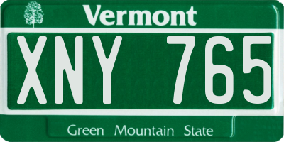 VT license plate XNY765