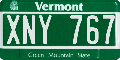 VT license plate XNY767