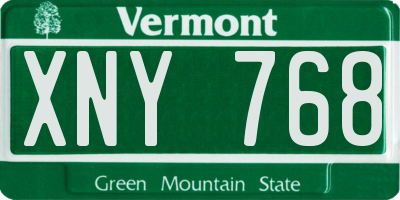 VT license plate XNY768